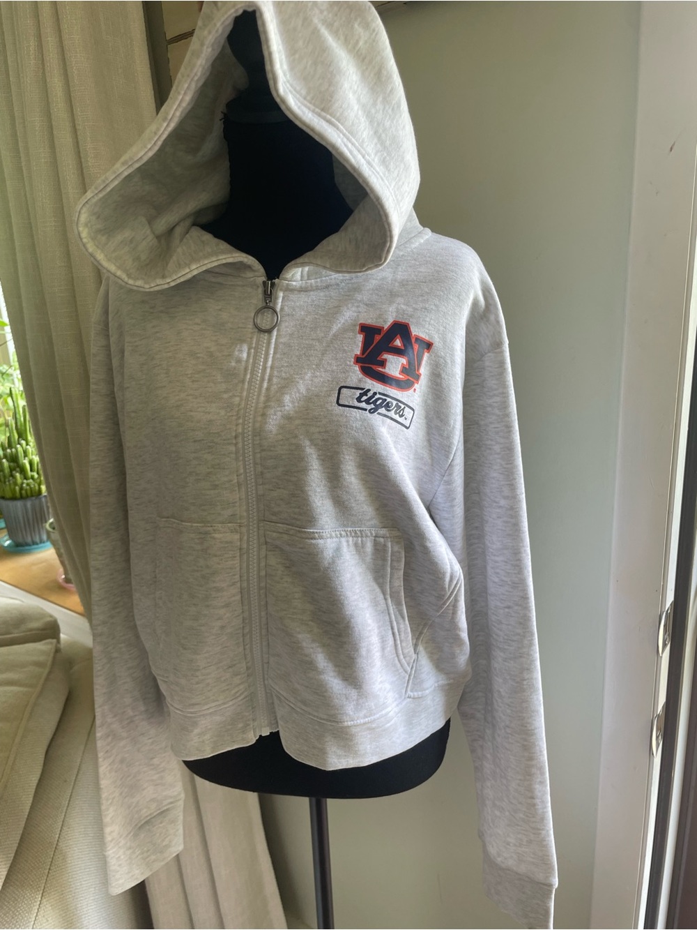 Auburn Tigers Women's Gray Zip-Up Hoodie